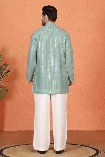 Aham-Vayam Embroidered Cotton Kurta & Pant Set 