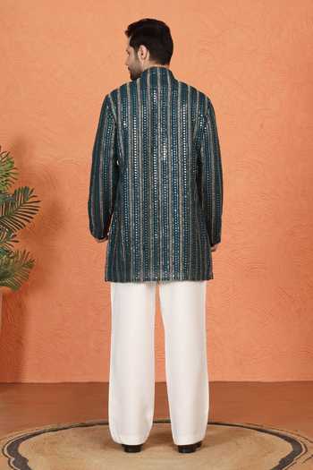 Aham-Vayam Embroidered Cotton Kurta & Pant Set 