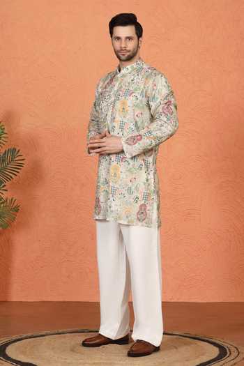 Buy_Aham-Vayam_Multi Color Cotton Embroidered Kurta And Pant Set 