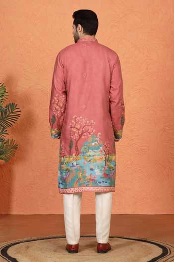 Aham-Vayam Cotton Silk Kurta & Pant Set 