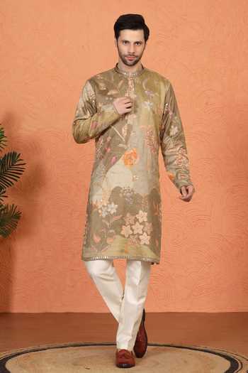 Aham-Vayam Printed & Embroidered Kurta Set 