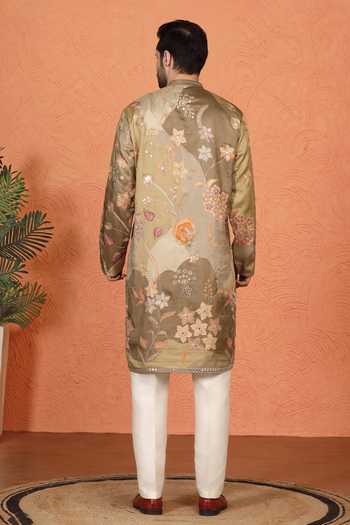 Aham-Vayam Printed & Embroidered Kurta Set 