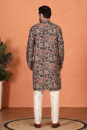 Aham-Vayam Printed Cotton Kurta & Pant Set 