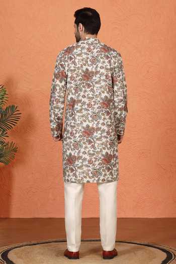 Aham-Vayam Printed Cotton Kurta & Pant Set 