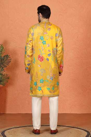Aham-Vayam Printed Cotton Kurta & Pant Set 