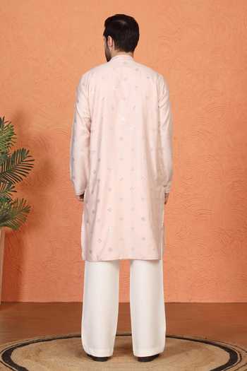Aham-Vayam Embroidered Cotton Kurta & Pant Set 