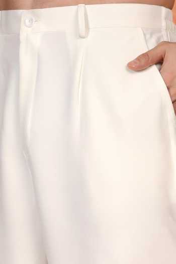 Aham-Vayam_White Cotton Embroidered Kurta And Pant Set _Online_at_Aza_Fashions