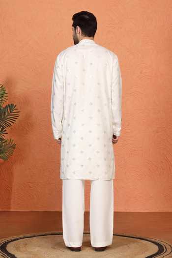 Aham-Vayam Cotton Embroidered Kurta & Pant Set 