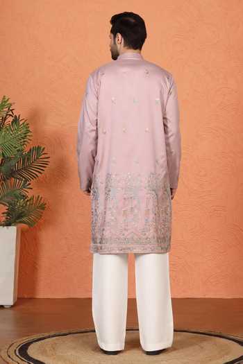 Aham-Vayam Embroidered Cotton Kurta & Pant Set 