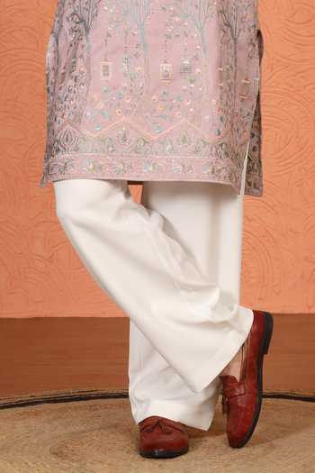 Shop_Aham-Vayam_Pink Cotton Embroidered Kurta And Pant Set 