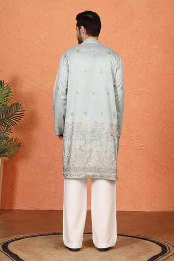 Aham-Vayam Cotton Embroidered Kurta & Pant Set 