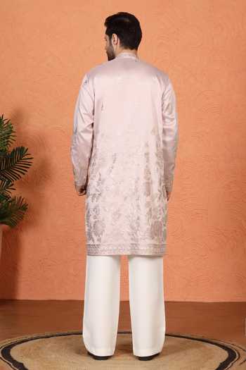 Aham-Vayam Embroidered Cotton Kurta & Pant Set 