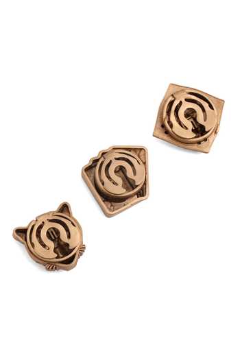 Cosa Nostraa_Gold Midnight Instinct Combo Button Covers - Set Of 3 _Online_at_Aza_Fashions