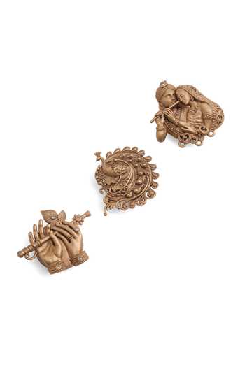 Buy_Cosa Nostraa_Gold Divine Grace Combo Button Covers - Set Of 3 _Online_at_Aza_Fashions