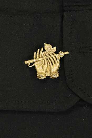 Shop_Cosa Nostraa_Gold Divine Grace Combo Button Covers - Set Of 3 _Online_at_Aza_Fashions