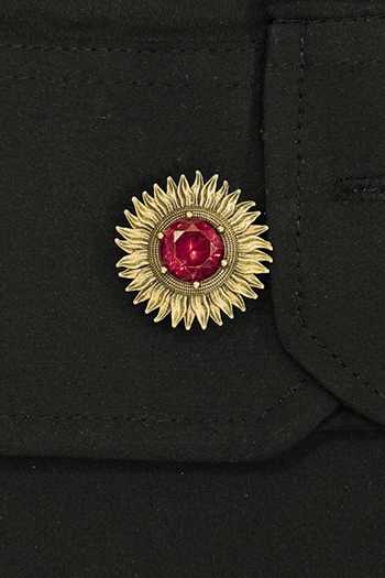 Cosa Nostraa_Gold Surya Shakti Combo Button Covers - Set Of 3 _at_Aza_Fashions