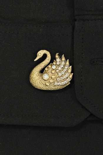 Cosa Nostraa_Gold Regal Bloom Combo Button Covers - Set Of 3 _at_Aza_Fashions
