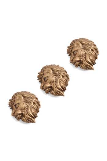 Cosa Nostraa_Gold Superb Simba Button Covers - Set Of 3 _Online_at_Aza_Fashions