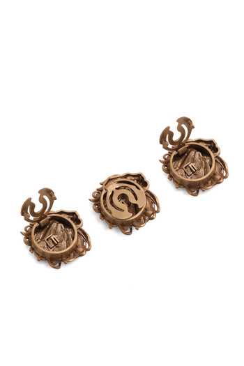Cosa Nostraa_Gold Superb Simba Button Covers - Set Of 3 _Online_at_Aza_Fashions