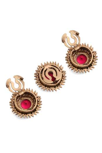 Buy_Cosa Nostraa_Gold The Bloomed Sunflower Button Covers - Set Of 3 _Online_at_Aza_Fashions