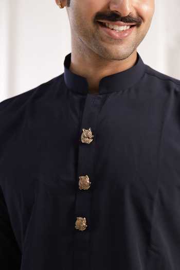 Buy_Cosa Nostraa_Gold Majestic Guardian Button Covers - Set Of 3 _Online_at_Aza_Fashions