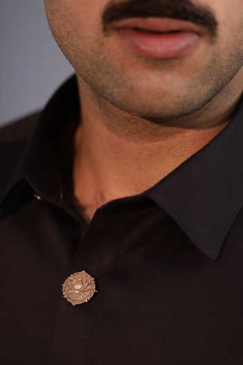 Buy_Cosa Nostraa_Gold Iconic Lotus Button Covers - Set Of 3 _Online_at_Aza_Fashions