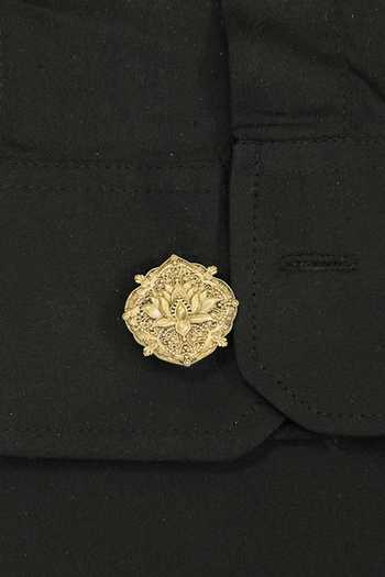 Cosa Nostraa_Gold Iconic Lotus Button Covers - Set Of 3 _at_Aza_Fashions