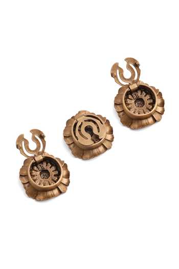 Cosa Nostraa_Gold Floral Magic Button Covers - Set Of 3 _Online_at_Aza_Fashions