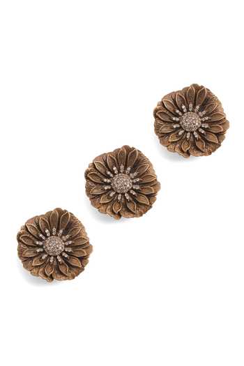 Buy_Cosa Nostraa_Gold Floral Magic Button Covers - Set Of 3 _Online_at_Aza_Fashions