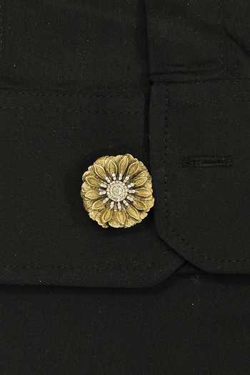 Cosa Nostraa_Gold Floral Magic Button Covers - Set Of 3 _at_Aza_Fashions
