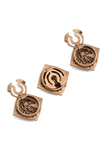 Buy_Cosa Nostraa_Gold Royal Eagle Emblem Button Covers - Set Of 3 _Online_at_Aza_Fashions
