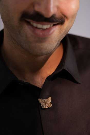 Cosa Nostraa_Gold Fly High Button Covers - Set Of 3 _Online_at_Aza_Fashions