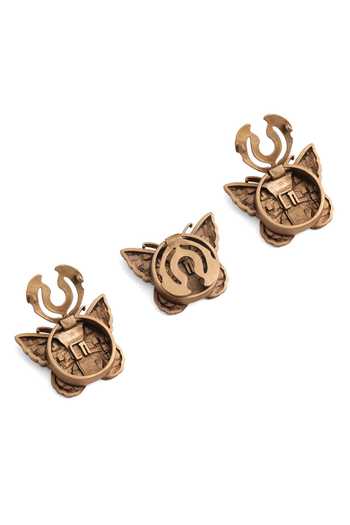 Shop_Cosa Nostraa_Gold Fly High Button Covers - Set Of 3 _Online_at_Aza_Fashions