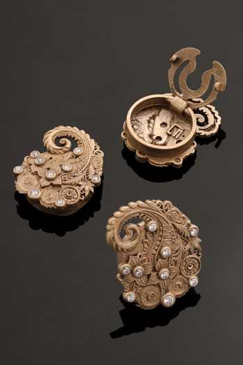 Cosa Nostraa Floral Paisley Crest Button Covers - Set of 3 