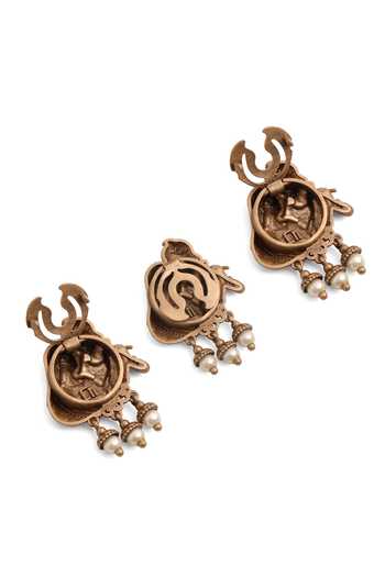 Buy_Cosa Nostraa_Gold Radha Krishna Ras Button Covers - Set Of 3 _Online_at_Aza_Fashions