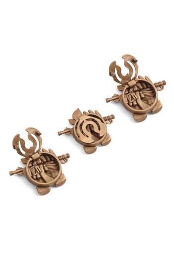 Buy_Cosa Nostraa_Gold Divine Flute Button Covers - Set Of 3 _Online_at_Aza_Fashions