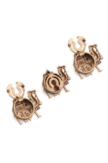 Cosa Nostraa_Gold Royal Camel Crest Button Covers - Set Of 3 _Online_at_Aza_Fashions