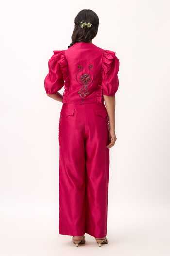 Ruchi Marodia Lotus Bloom Jaal Ruffle Top & Pant Set 