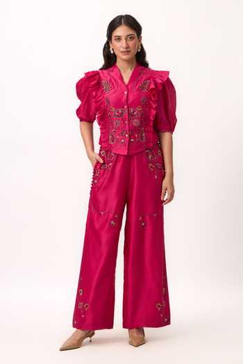 Ruchi Marodia Lotus Bloom Jaal Ruffle Top & Pant Set 