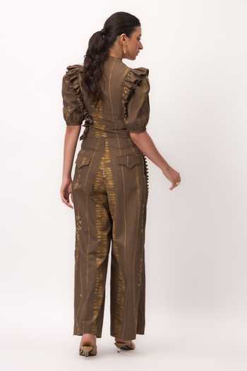 Ruchi Marodia Stripe Print Ruffle Top & Pant Set 