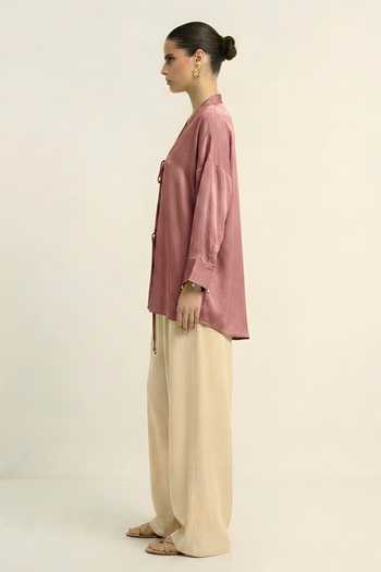 Neora By Nehal Chopra Brick Red Loop Top 
