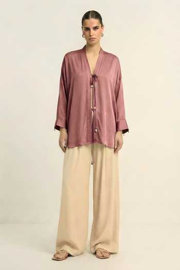 Neora By Nehal Chopra Brick Red Loop Top 