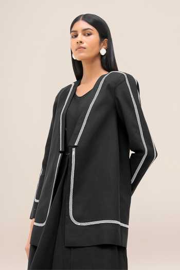 Ampm Vivia Faux Leather Outlined Jacket 