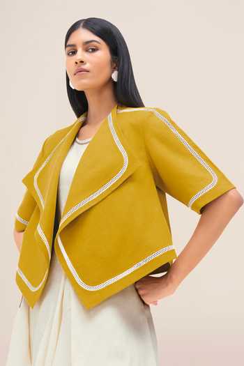 Ampm Finch Oversized Lapel Linen Jacket 