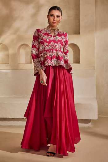 Anu Pellakuru Ruhani Embroidered Peplum Gown 