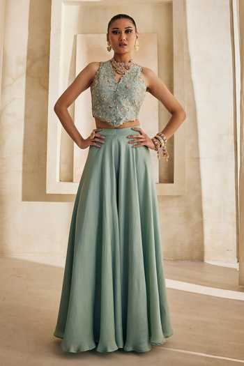 Anu Pellakuru Saaz Embroidered Waistcoat & Palazzo Set 