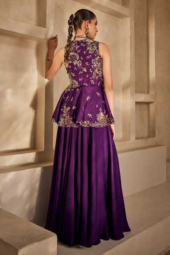 Anu Pellakuru Varnika Embroidered Peplum Top & Palazzo Set 