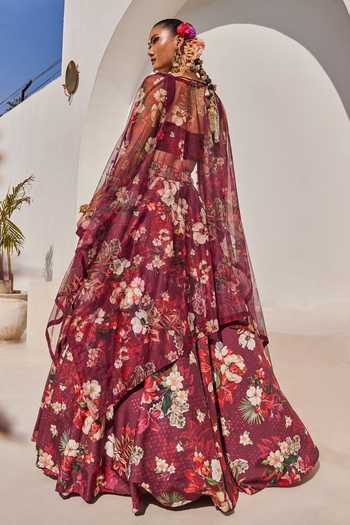Anu Pellakuru Zehra Printed Lehenga Set With Cape 