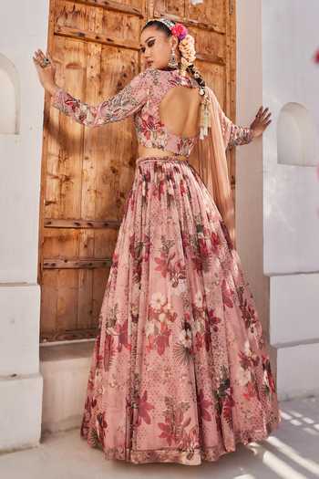 Anu Pellakuru Saanjh Floral Print Lehenga Set 