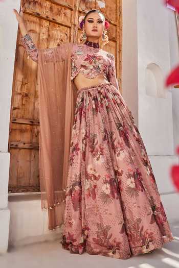 Anu Pellakuru Saanjh Floral Print Lehenga Set 